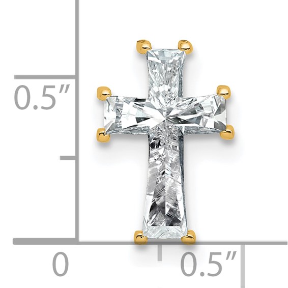 Gold Lab Grown Diamond Cross Pendant