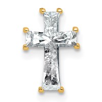 14K Yellow Gold Holds 3.75ct Cross Pendant Mounting view 1