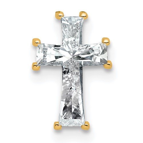 14K Yellow Gold Holds 3.75ct Cross Pendant Mounting