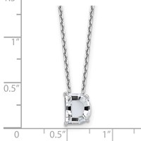 14K White Gold 2.88 Carat Lab Grown Diamond VS+ F+ Complete Letter C Single Stone Initial Necklace, 18" view 5