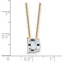 14K Yellow Gold 2.88 Carat Lab Grown Diamond VS+ F+ Complete Letter C Single Stone Initial Necklace, 18" view 5