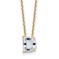 14K Yellow Gold 2.88 Carat Lab Grown Diamond VS+ F+ Complete Letter C Single Stone Initial Necklace, 18" view 1