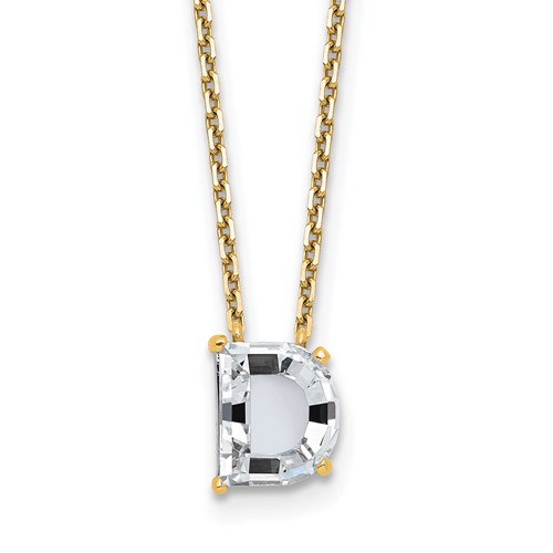 14K Yellow Gold 2.88 Carat Lab Grown Diamond VS+ F+ Complete Letter C Single Stone Initial Necklace, 18"