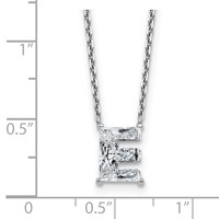 14K White Gold 1.88 Carat Lab Grown Diamond VS+ F+ Complete Letter C Single Stone Initial Necklace, 18" view 3
