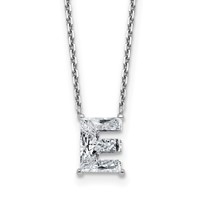 14K White Gold 1.88 Carat Lab Grown Diamond VS+ F+ Complete Letter C Single Stone Initial Necklace, 18" view 1