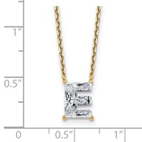 14K Yellow Gold 1.88 Carat Lab Grown Diamond VS+ F+ Complete Letter C Single Stone Initial Necklace, 18" view 3