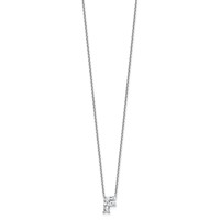 14K White Gold 1.50 Carat Lab Grown Diamond VS+ F+ Complete Letter F Single Stone Initial Necklace, 18" view 2