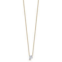 14K Yellow Gold 1.50 Carat Lab Grown Diamond VS+ F+ Complete Letter F Single Stone Initial Necklace, 18" view 2