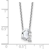 14K White Gold 2.25 Carat Lab Grown Diamond VS+ F+ Complete Letter G Single Stone Initial Necklace, 18" view 3