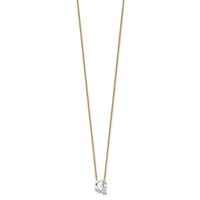 14K Yellow Gold 2.25 Carat Lab Grown Diamond VS+ F+ Complete Letter G Single Stone Initial Necklace, 18" view 2
