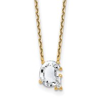 14K Yellow Gold 2.25 Carat Lab Grown Diamond VS+ F+ Complete Letter G Single Stone Initial Necklace, 18" view 1