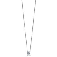 14K White Gold 1.75 Carat Lab Grown Diamond VS+ F+ Complete Letter H Single Stone Initial Necklace, 18" view 2