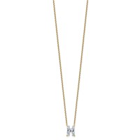 14K Yellow Gold 1.75 Carat Lab Grown Diamond VS+ F+ Complete Letter H Single Stone Initial Necklace, 18" view 2