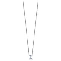 14K White Gold 1.75 Carat Lab Grown Diamond VS+ F+ Complete Letter I Single Stone Initial Necklace, 18" view 2
