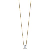 14K Yellow Gold 1.75 Carat Lab Grown Diamond VS+ F+ Complete Letter I Single Stone Initial Necklace, 18" view 2