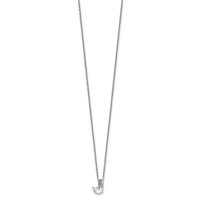 14K White Gold 1.25 Carat Lab Grown Diamond VS+ F+ Complete Letter J Single Stone Initial Necklace, 18" view 2