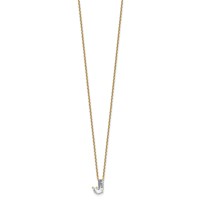 14K Yellow Gold 1.25 Carat Lab Grown Diamond VS+ F+ Complete Letter J Single Stone Initial Necklace, 18" view 2