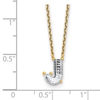 14K Yellow Gold 1.25 Carat Lab Grown Diamond VS+ F+ Complete Letter J Single Stone Initial Necklace, 18" view 3