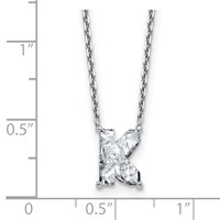 14K White Gold 2 Carat Lab Grown Diamond VS+ F+ Complete Letter K Single Stone Initial Necklace, 18" view 3