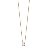 14K Yellow Gold 2 Carat Lab Grown Diamond VS+ F+ Complete Letter K Single Stone Initial Necklace, 18" view 2