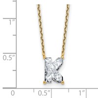 14K Yellow Gold 2 Carat Lab Grown Diamond VS+ F+ Complete Letter K Single Stone Initial Necklace, 18" view 3