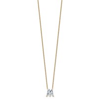 14K Yellow Gold 2.33 Carat Lab Grown Diamond VS+ F+ Complete Letter M Single Stone Initial Necklace, 18" view 2