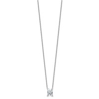 14K White Gold 1.88 Carat Lab Grown Diamond VS+ F+ Complete Letter N Single Stone Initial Necklace, 18" view 2