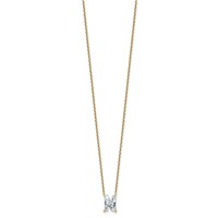 14K Yellow Gold 1.88 Carat Lab Grown Diamond VS+ F+ Complete Letter N Single Stone Initial Necklace, 18" view 2