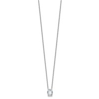 14K White Gold 1.88 Carat Lab Grown Diamond VS+ F+ Complete Letter O Single Stone Initial Necklace, 18" view 2