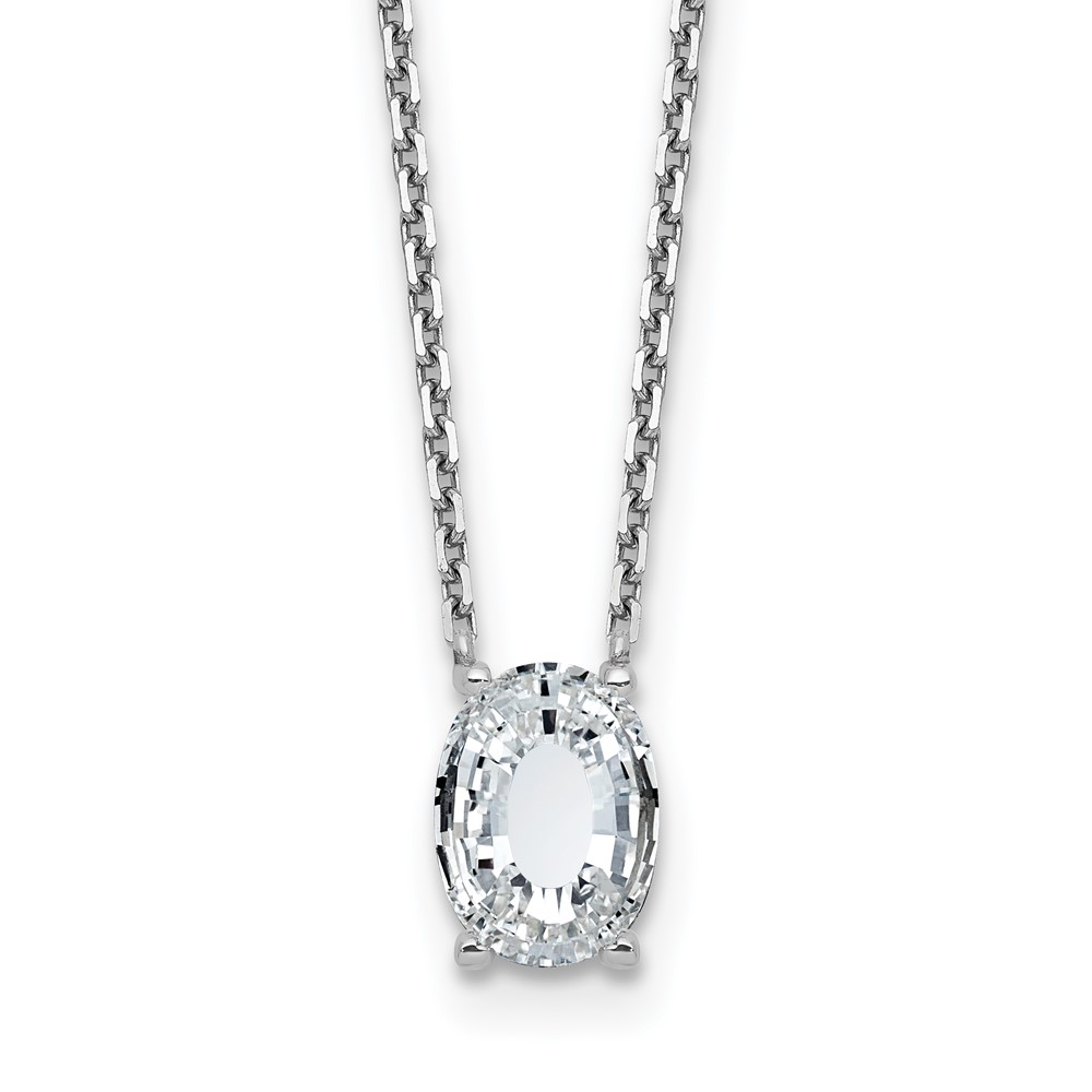 14K White Gold 1.88 Carat Lab Grown Diamond VS+ F+ Complete Letter O Single Stone Initial Necklace, 18"