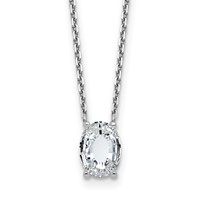 14K White Gold 1.88 Carat Lab Grown Diamond VS+ F+ Complete Letter O Single Stone Initial Necklace, 18" view 1
