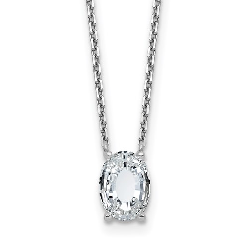 14K White Gold 1.88 Carat Lab Grown Diamond VS+ F+ Complete Letter O Single Stone Initial Necklace, 18"
