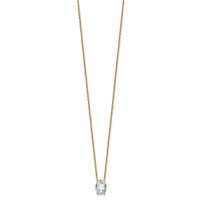 14K Yellow Gold 1.88 Carat Lab Grown Diamond VS+ F+ Complete Letter O Single Stone Initial Necklace, 18" view 2