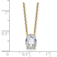 14K Yellow Gold 1.88 Carat Lab Grown Diamond VS+ F+ Complete Letter O Single Stone Initial Necklace, 18" view 3