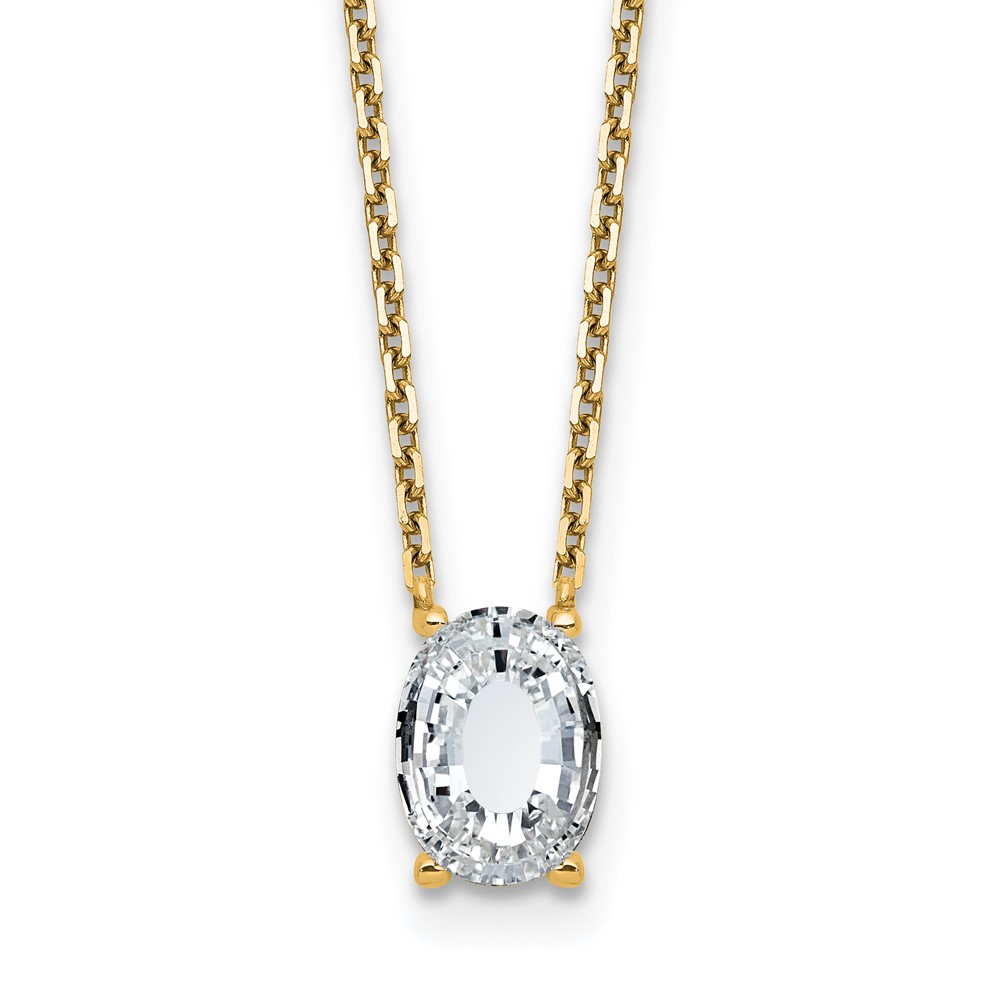 14K Yellow Gold 1.88 Carat Lab Grown Diamond VS+ F+ Complete Letter O Single Stone Initial Necklace, 18"