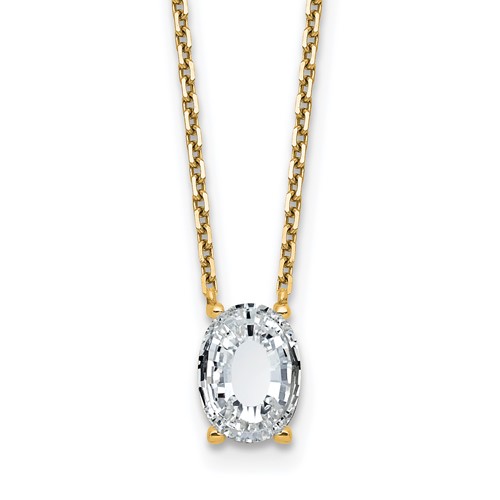14K Yellow Gold 1.88 Carat Lab Grown Diamond VS+ F+ Complete Letter O Single Stone Initial Necklace, 18"