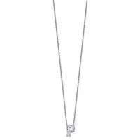 14K White Gold 2 Carat Lab Grown Diamond VS+ F+ Complete Letter P Single Stone Initial Necklace, 18" view 2