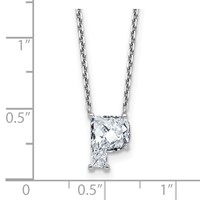 14K White Gold 2 Carat Lab Grown Diamond VS+ F+ Complete Letter P Single Stone Initial Necklace, 18" view 3