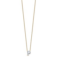14K Yellow Gold 2 Carat Lab Grown Diamond VS+ F+ Complete Letter P Single Stone Initial Necklace, 18" view 2