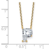 14K Yellow Gold 2 Carat Lab Grown Diamond VS+ F+ Complete Letter P Single Stone Initial Necklace, 18" view 3