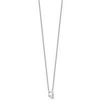 14K White Gold 2.25 Carat Lab Grown Diamond VS+ F+ Complete Letter Q Single Stone Initial Necklace, 18" view 2