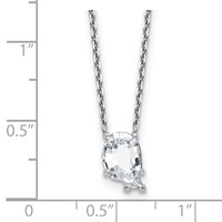 14K White Gold 2.25 Carat Lab Grown Diamond VS+ F+ Complete Letter Q Single Stone Initial Necklace, 18" view 3