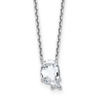 14K White Gold 2.25 Carat Lab Grown Diamond VS+ F+ Complete Letter Q Single Stone Initial Necklace, 18" view 1