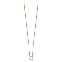14K Yellow Gold 2.25 Carat Lab Grown Diamond VS+ F+ Complete Letter Q Single Stone Initial Necklace, 18" view 2