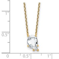 14K Yellow Gold 2.25 Carat Lab Grown Diamond VS+ F+ Complete Letter Q Single Stone Initial Necklace, 18" view 3