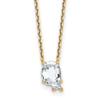 14K Yellow Gold 2.25 Carat Lab Grown Diamond VS+ F+ Complete Letter Q Single Stone Initial Necklace, 18" view 1