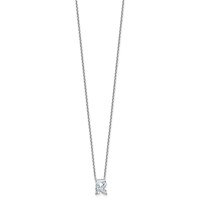 14K White Gold 2.33 Carat Lab Grown Diamond VS+ F+ Complete Letter R Single Stone Initial Necklace, 18" view 2