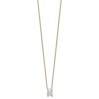 14K Yellow Gold 2.33 Carat Lab Grown Diamond VS+ F+ Complete Letter R Single Stone Initial Necklace, 18" view 2