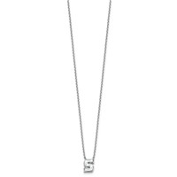 14K White Gold 1.62 Carat Lab Grown Diamond VS+ F+ Complete Letter S Single Stone Initial Necklace, 18" view 2