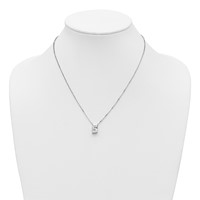 14K White Gold 1.62 Carat Lab Grown Diamond VS+ F+ Complete Letter S Single Stone Initial Necklace, 18" view 3